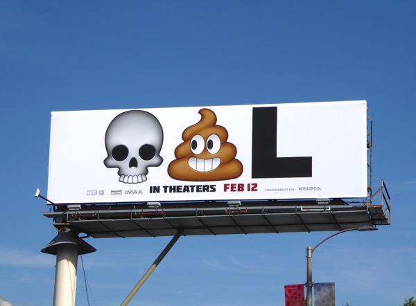 Deadpool film emoji billboard